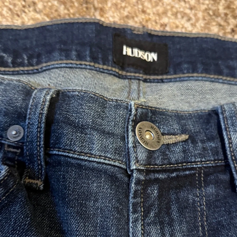 Hudson Jeans Men's Dark Blue Distressed Straight Jeans